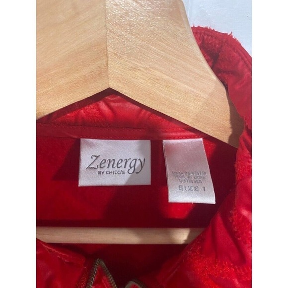 Zenergy By Chico's - Red zippered light fleece lined Vest women size 1 (M) - Picture 4 of 5